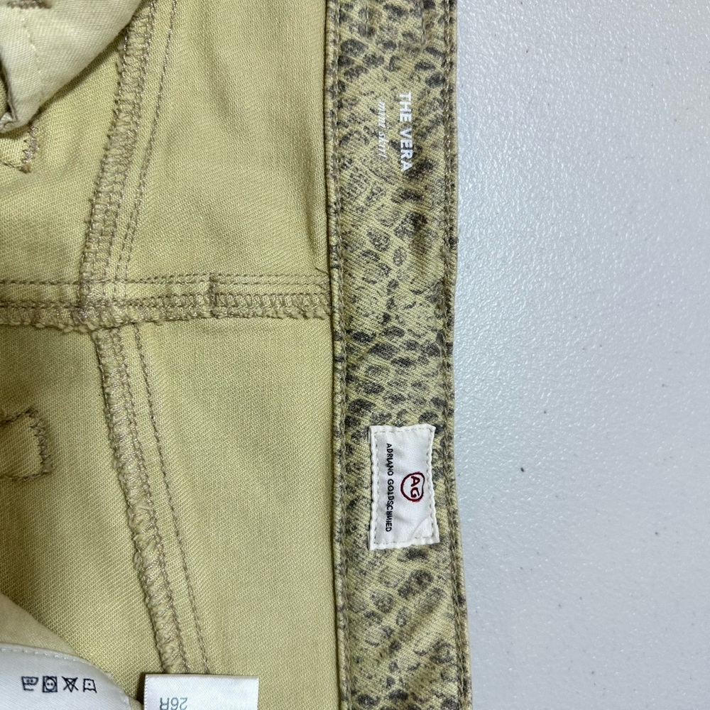 Ag Adriano Goldschmied The Vera Silk Phyton Fresh Sand Mini Skirt Size 2… - Picture 6 of 9
